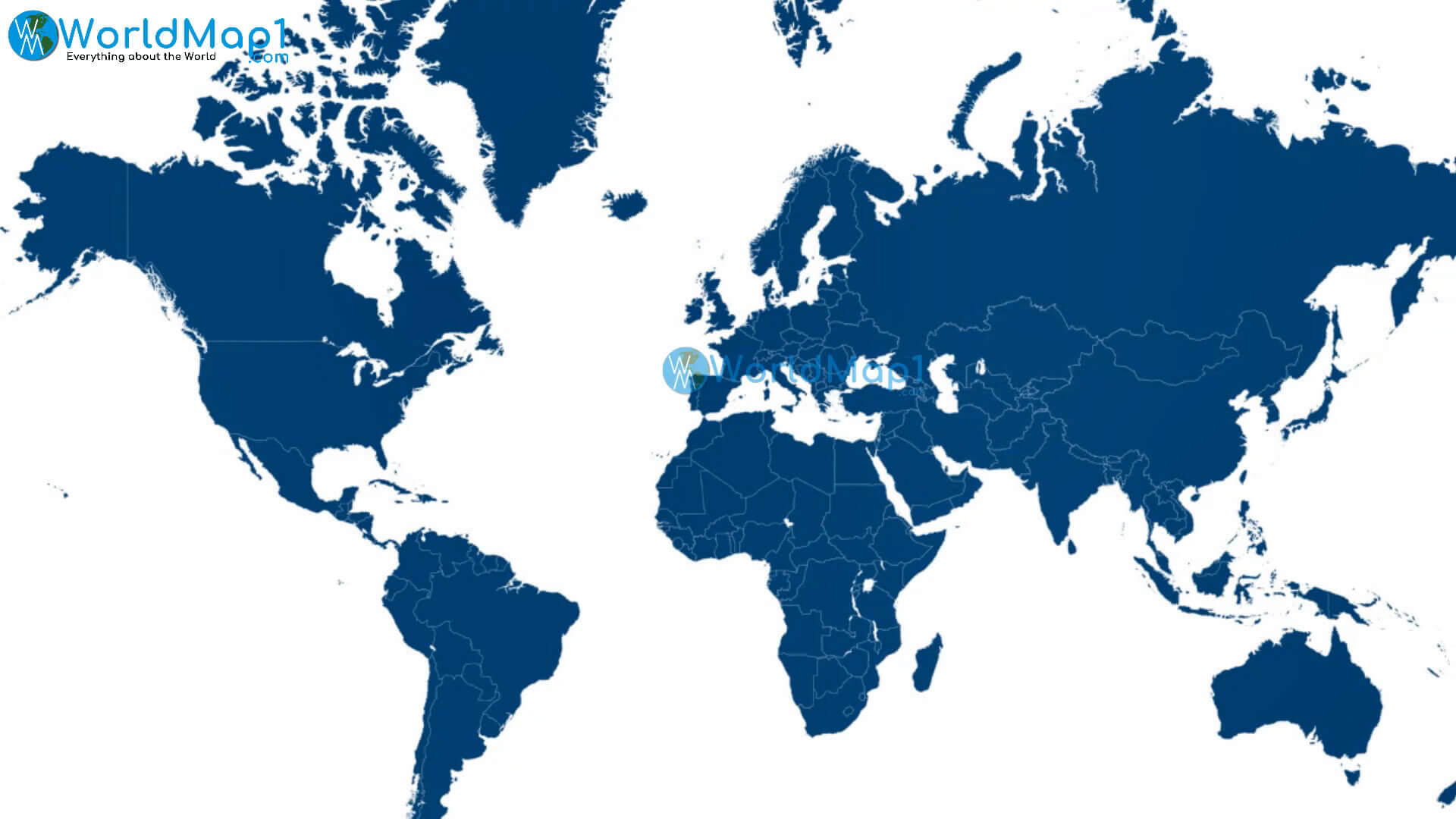 World Dark Blue Blank Map